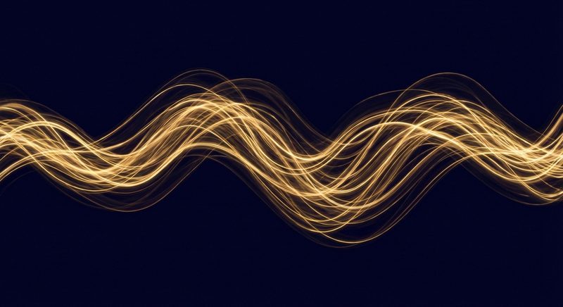 Kuenstlerische Visualisierung einer hochaufloesenden Audio-Wellenform