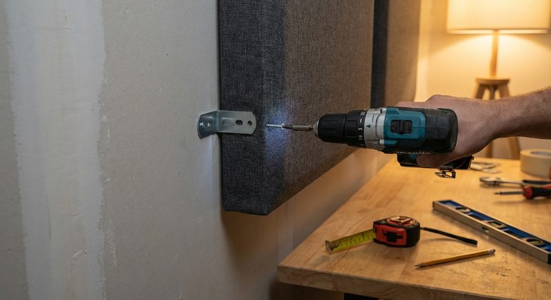 Akustikpaneel wird an Erstreflexionspunkt montiert