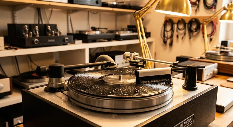 Professionelle Plattenwaschmaschine bei der Nassreinigung