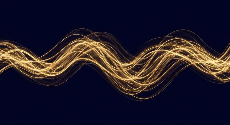 Künstlerische Visualisierung einer hochauflösenden Audio-Wellenform