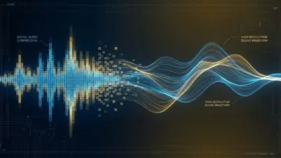 Visualisierung: komprimierte Wellenform links, hochauflösende Wellenform rechts